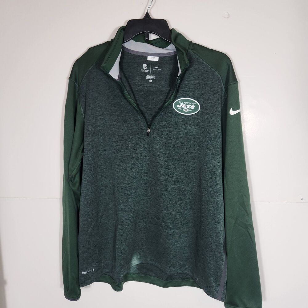 New York Jets Nike Dri-Fit Jacket Mens XL Pullover On-Field 1/4 Zip NFL